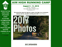 Tablet Screenshot of aimhighrunningcamp.com